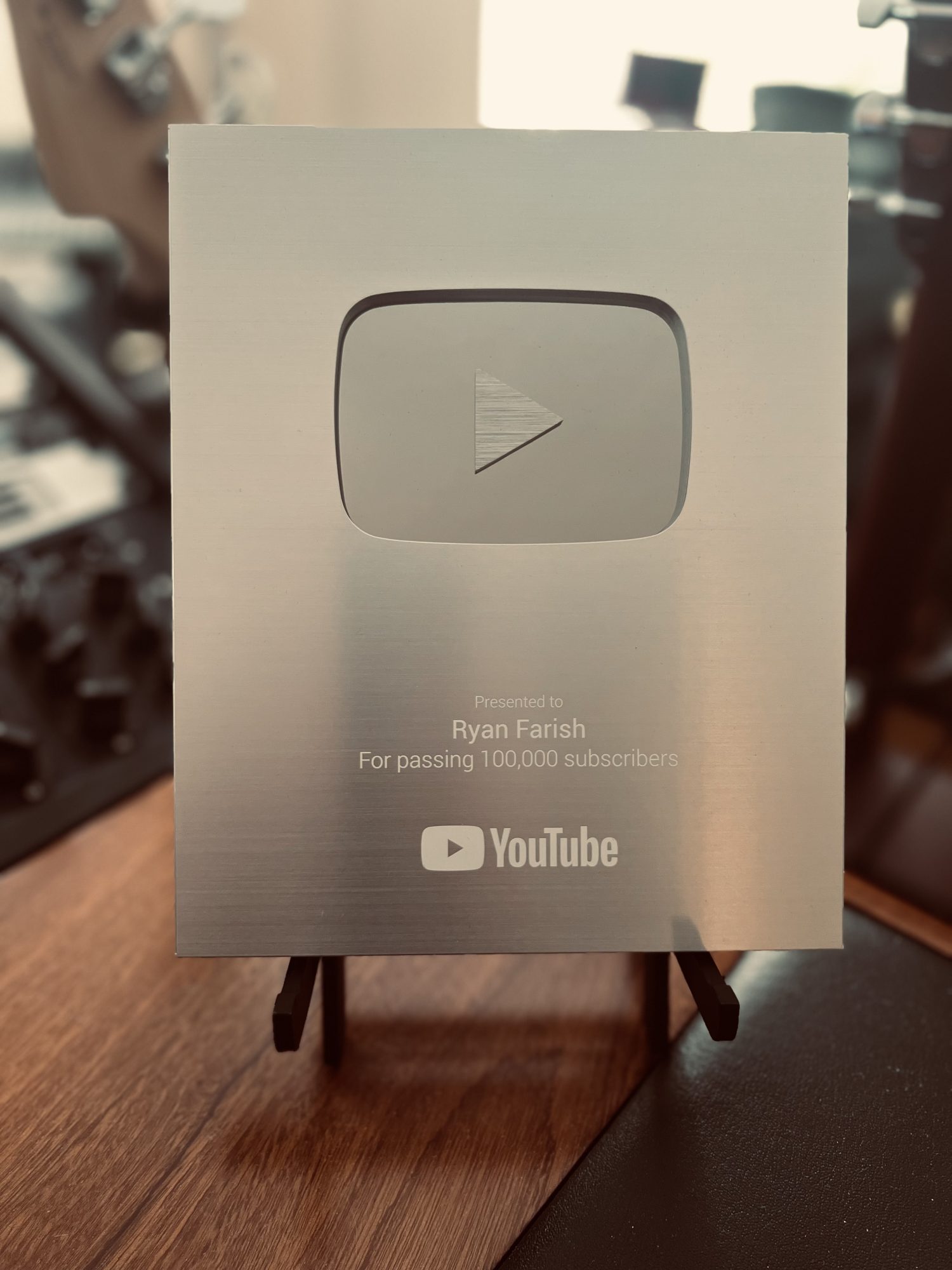 YouTube 100,000 Subscribers Award